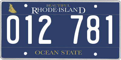RI license plate 012781