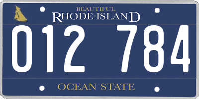 RI license plate 012784