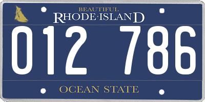 RI license plate 012786