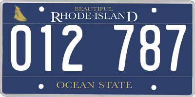 RI license plate 012787