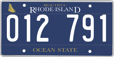RI license plate 012791