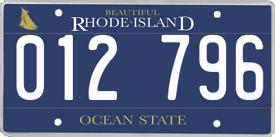 RI license plate 012796