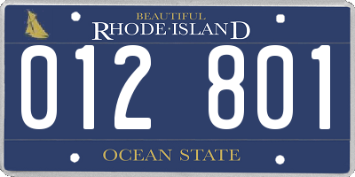 RI license plate 012801