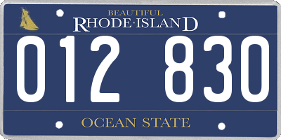 RI license plate 012830