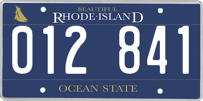 RI license plate 012841