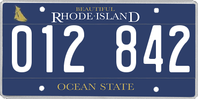 RI license plate 012842