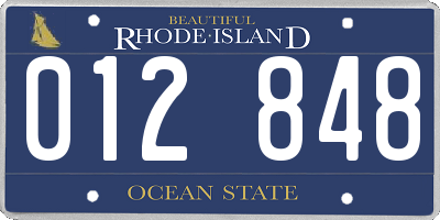 RI license plate 012848