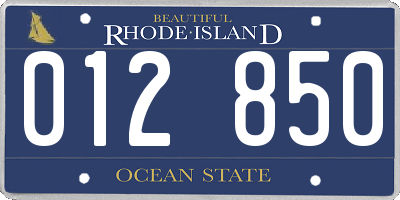 RI license plate 012850