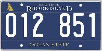 RI license plate 012851