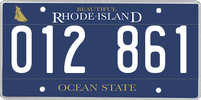 RI license plate 012861