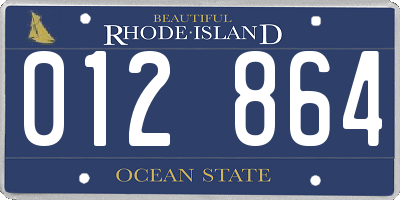 RI license plate 012864