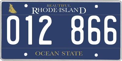 RI license plate 012866
