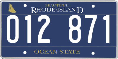 RI license plate 012871