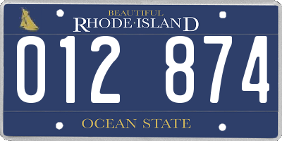RI license plate 012874
