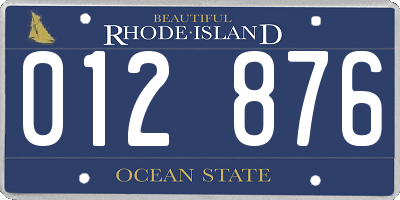 RI license plate 012876