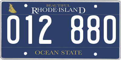 RI license plate 012880