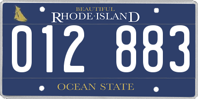 RI license plate 012883
