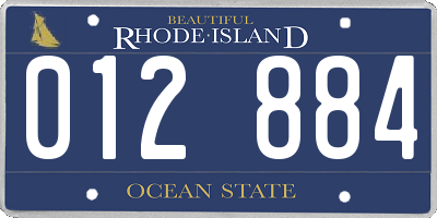 RI license plate 012884