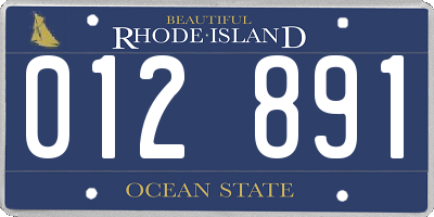 RI license plate 012891