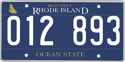 RI license plate 012893