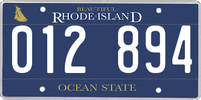 RI license plate 012894