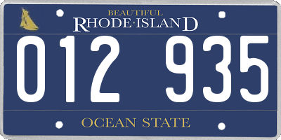 RI license plate 012935