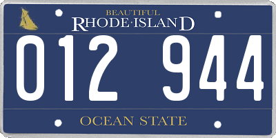 RI license plate 012944