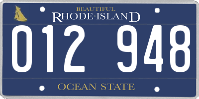 RI license plate 012948