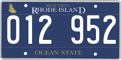 RI license plate 012952