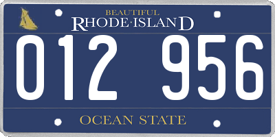 RI license plate 012956