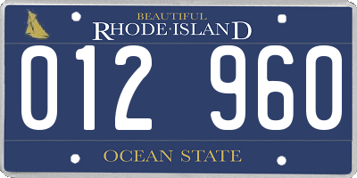 RI license plate 012960