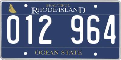 RI license plate 012964