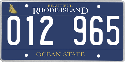RI license plate 012965
