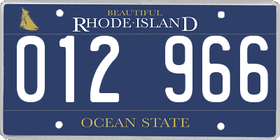 RI license plate 012966