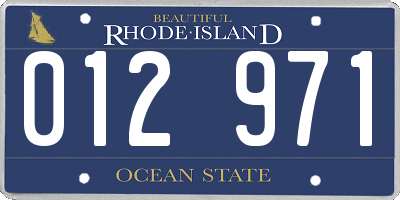 RI license plate 012971