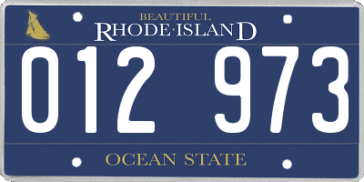 RI license plate 012973