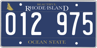 RI license plate 012975
