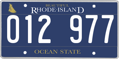 RI license plate 012977