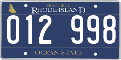 RI license plate 012998