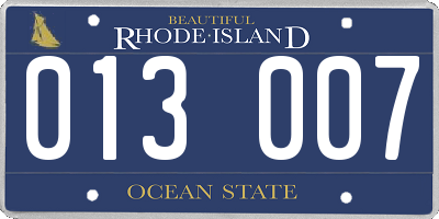 RI license plate 013007