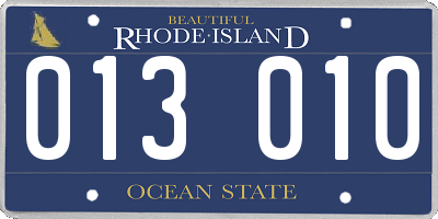 RI license plate 013010