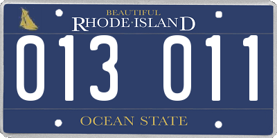 RI license plate 013011