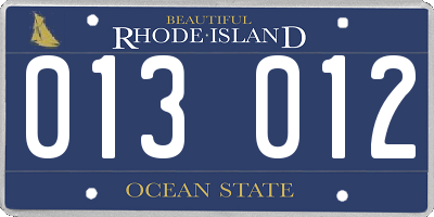 RI license plate 013012