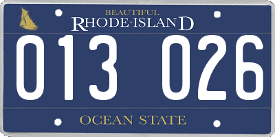 RI license plate 013026