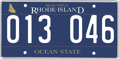 RI license plate 013046