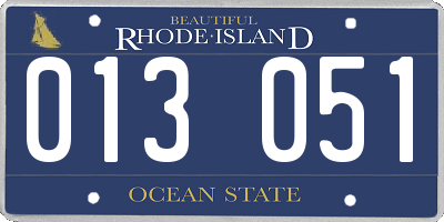 RI license plate 013051