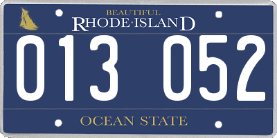 RI license plate 013052