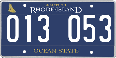 RI license plate 013053