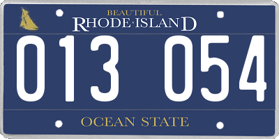 RI license plate 013054