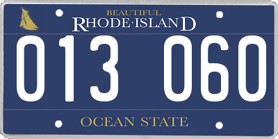 RI license plate 013060